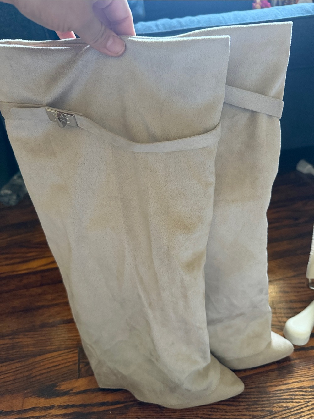 Taupe Suede Over-the-Knee Boots